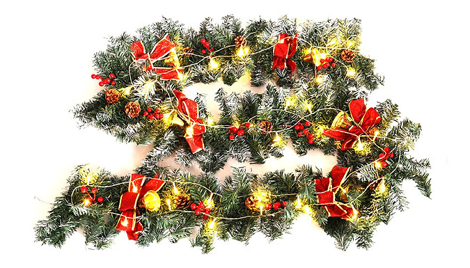 50-LED Light-Up Christmas 270cm Garland - 5 Colours