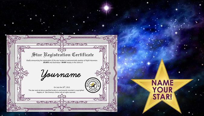 Personalised 'Name A Star' Certificate