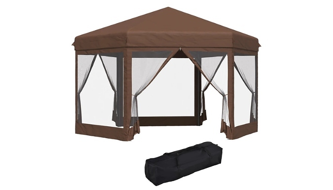Outsunny Hexagonal Pop Up Gazebo - 3.5m x 4m!