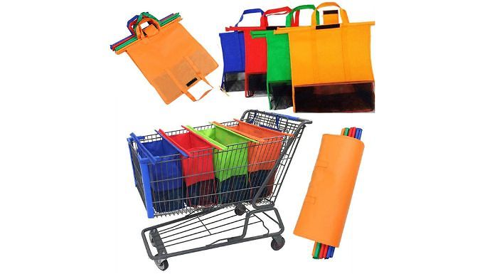 4-Pack Trolley Insert Shopping Bags