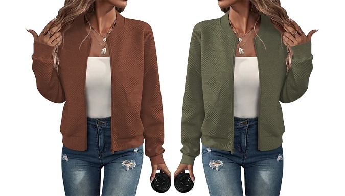 Women's Casual Zip-Up Jacket - 8 Colours, 5 Sizes!