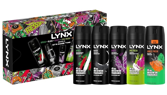 Lynx IT'S GAME TIME 5-Piece Body Spray Gift Set - Buy 1, 2, 3 or 4!