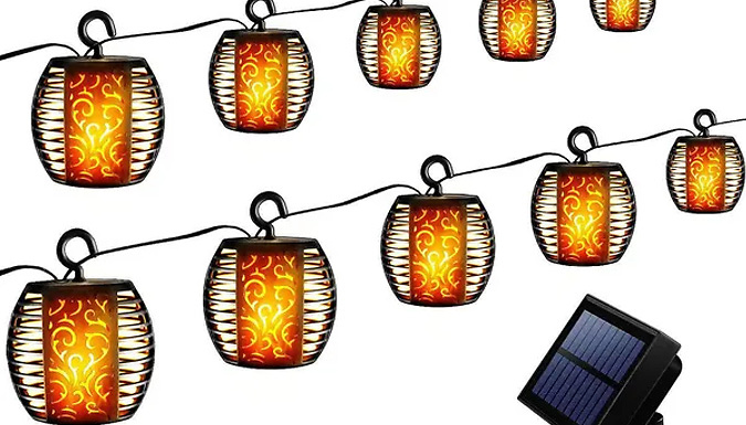 Flickering Flame Lantern Solar String Lights - 2 Options