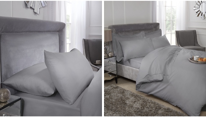 200TC Egyptian Cotton Duvet Cover & Pillowcases - 3 Colours, 4 Sizes