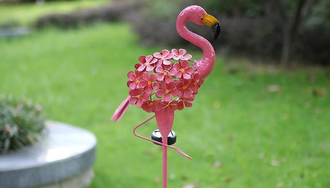 Solar-Powered LED Flamingo Light