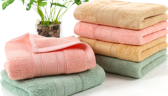 2 x Bamboo Fibre Super Soft Towels - 3 Colours