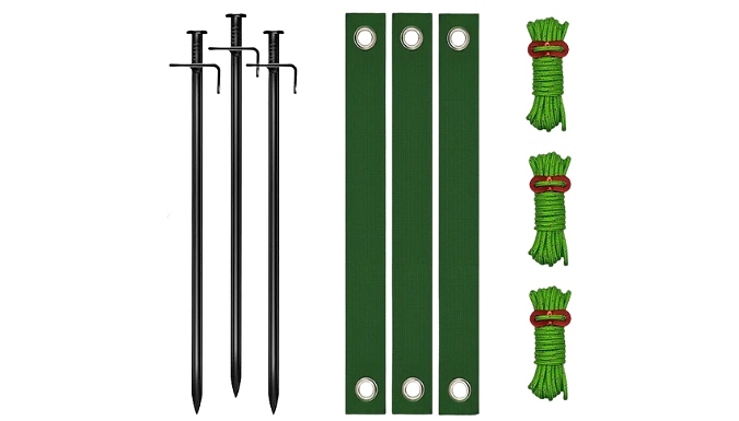 Heavy-Duty Tree Support & Fixing Kit - 2 Peg Colours, 2 Rope Colours