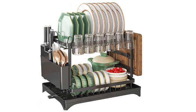 Multi-Level Kitchen Counter Dish Drying Rack - 2 Colours