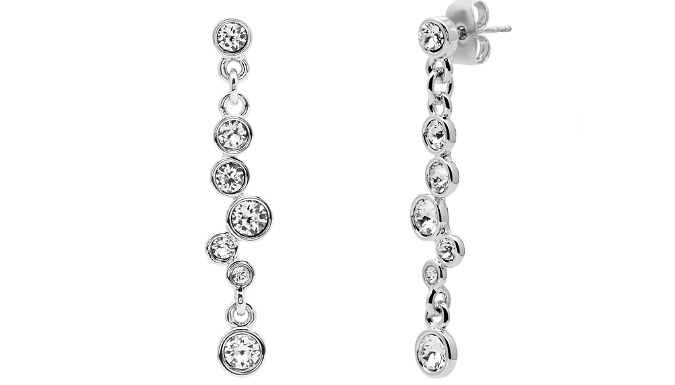 18K White-Gold-Plated Drop and Dangle Earrings