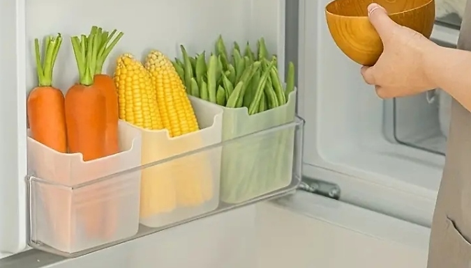 3-Pack of Stackable Fridge Organiser Baskets