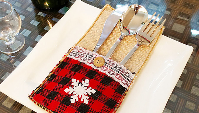 Christmas Lattice Cutlery Cover - 2 Styles