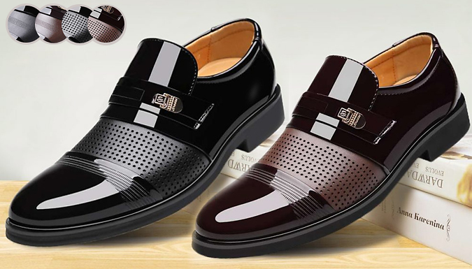 Supertrendinuk Men's Formal PU Leather Shoes - 4 Designs & 5 Sizes