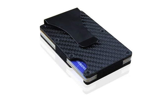 RFID Blocking Carbon Fibre Card Holder with Money Clip