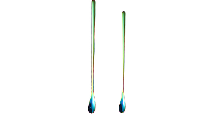 2-Piece Stainless Steel Colourful Stirring Spoon Set - 6 Colours