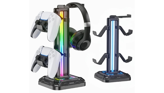 Headset & Controller Stand with 9 Light Modes from Go Groopie IE