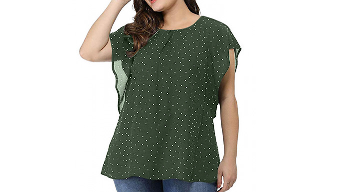 Plus Size Polka Dot T-Shirt - 3 Colours & 4 Sizes