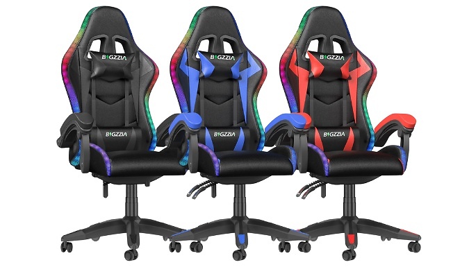 Ergonomic Gaming Chair with LED Lighting Effects - 5 Colours
