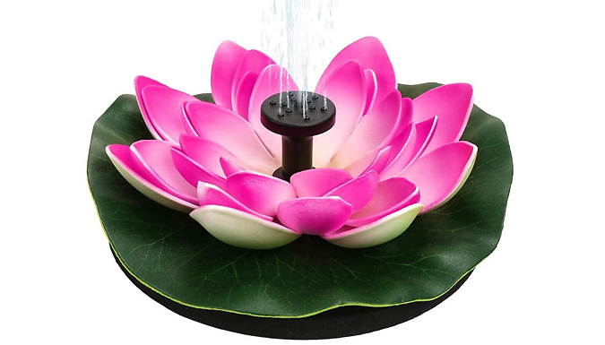 Solar Powered Lotus Lily Water Feature Light