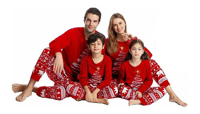 Red or Blue Family Christmas Pyjamas Set - Women's, Men's, Kid's and Baby's