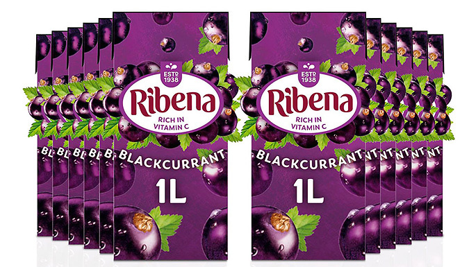 12 Ribena Blackcurrant Ready-to-Drink Cartons at Go Groopie