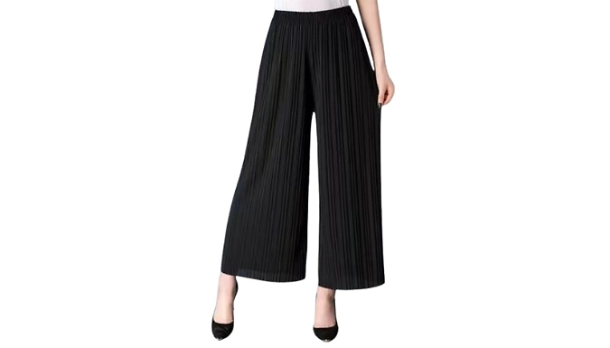 One-Size-Fits-All Pleated Palazzo Trousers - 9 Colours