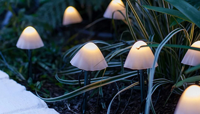 Mushroom Solar LED Garden Stake Lights - 3 Options & 2 Colours