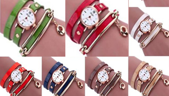 1 or 2 Snake Strap Watches With Swarovski Crystals - 6 Colours