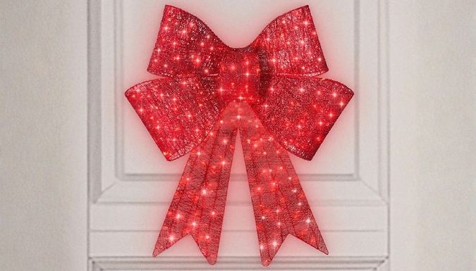 LED Christmas Bow Decoration - 2 Sizes!