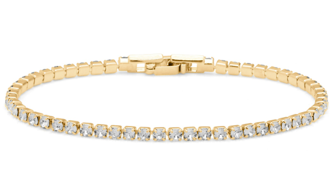 Eira Wen 14k Gold-plated Crystal Adjustable Bead Bracelets For