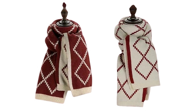 Double-Sided Knit Scarf - 3 Colours