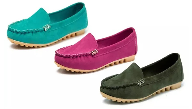 Faux Suede Slip-On Loafers - 5 Colours & 5 Sizes