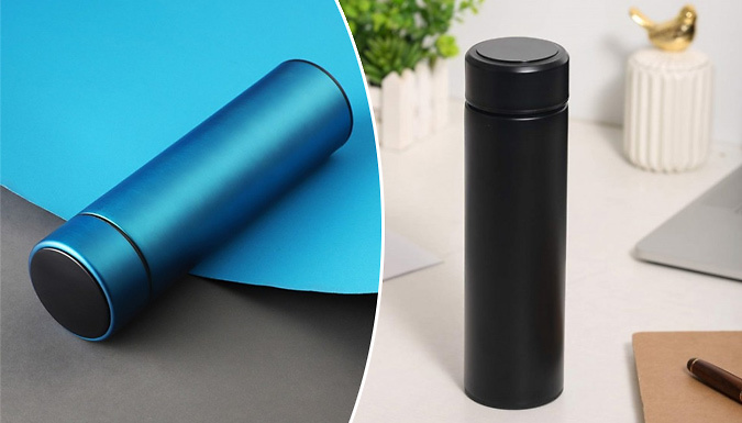 Insulated Drinks Bottle with Temperature Display - 5 Colours