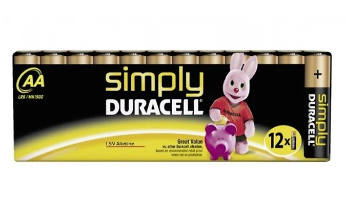12 to 72-Pack of Duracell Simply Batteries - AA or AAA
