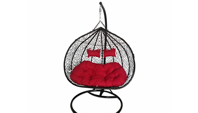 Double Egg Hanging Rattan Swing Chair - 3 Colours