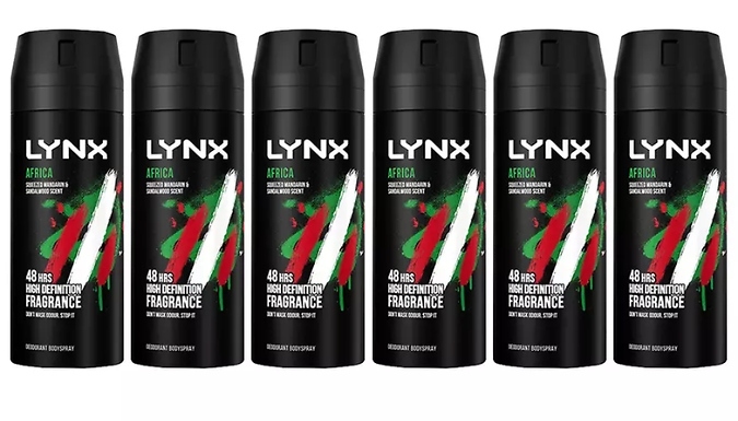 6-Pack of Lynx Men's Body Sprays - 7 Scents, 2 Sizes