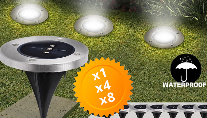 Fantasy Supply Solar Powered LED In-ground Lights - Pack of 1, 4 or 8!