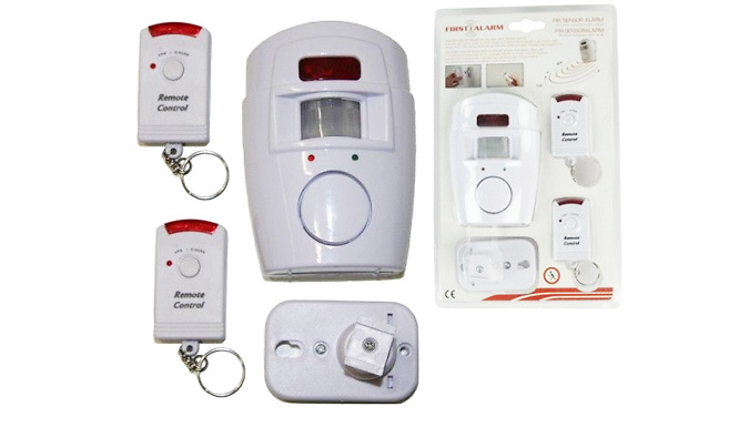 Wireless PIR Sensor Alarm with 2 Remote Controls