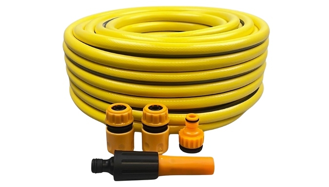 15-100m Premium Reinforced Garden Hosepipe - with Optional Fitting Pack!