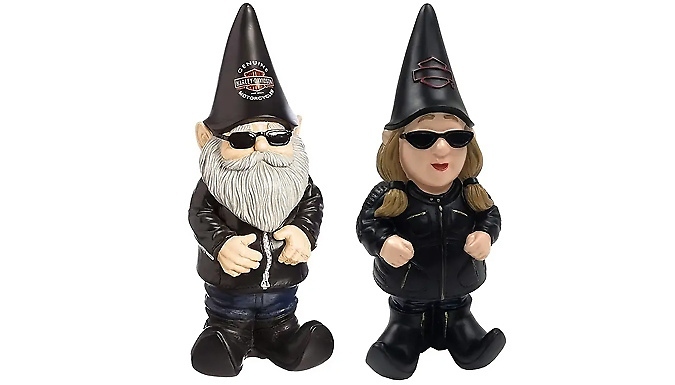 1 or 2 Biker Garden Gnome Resin Ornaments - 2 Designs