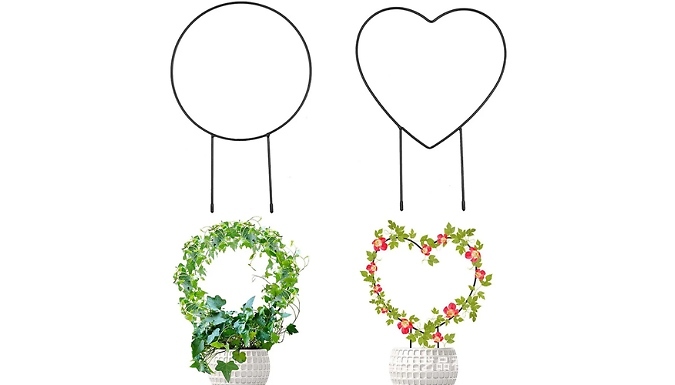 1 or 2-Pack of Metal Garden Trellises - 2 Designs