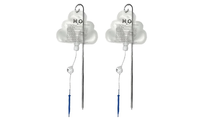2-Pack of Cloud-Shaped Automatic Plant Watering Drip Bags