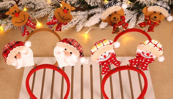 Pollyjoy 4-Pack Christmas Bobble Headbands