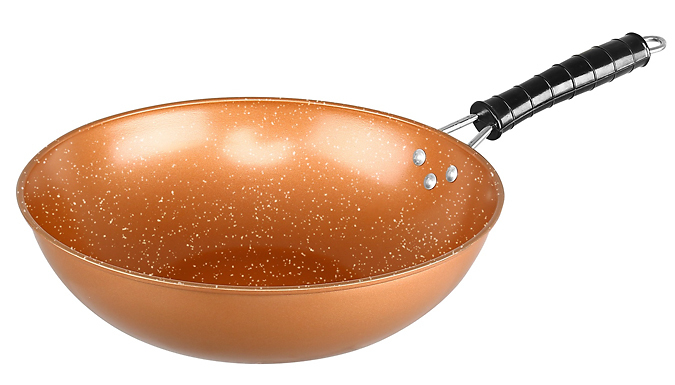 Large Copper Chinese Non-Stick Wok