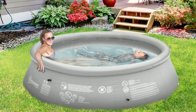 Outsunny Family-Sized Inflatable Swimming Pool with FREE Hand Pump - 2 Colours