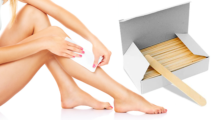 100 Wooden Waxing Spatulas