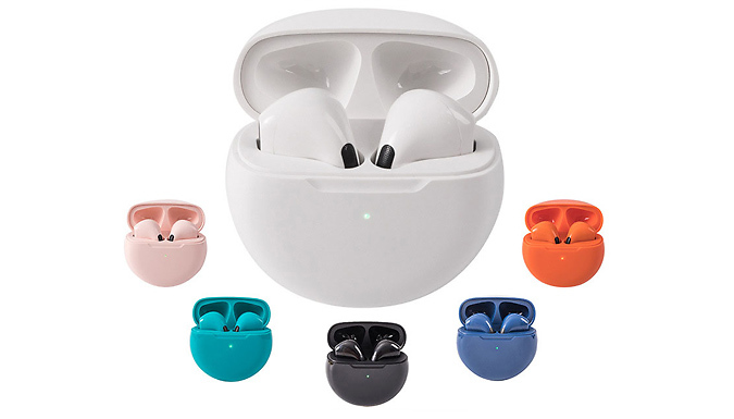 Pro 6 Wireless Earbuds and Charging Case - 6 Colours