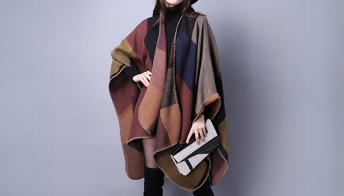 Women's Knitted Multicoloured Poncho - 4 Colours