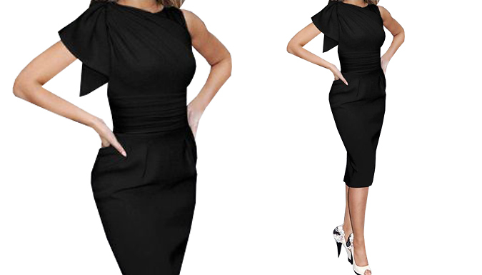 Chiffon Pencil Dress - 4 Colours, 3 Sizes