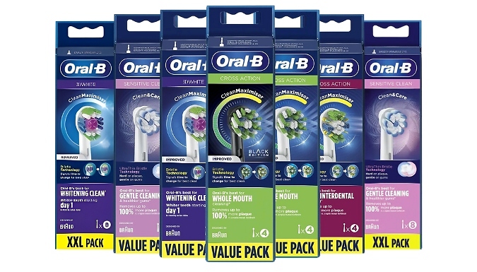 4 or 8-Pack Oral-B Replacement Toothbrush Heads - 6 Options!