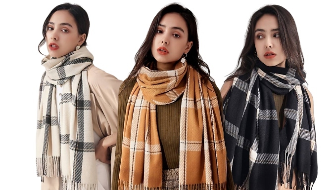 Soft Winter Checked Scarf - 3 Colours